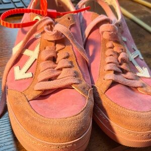 Off-White Pink Sneakers with Red Tag